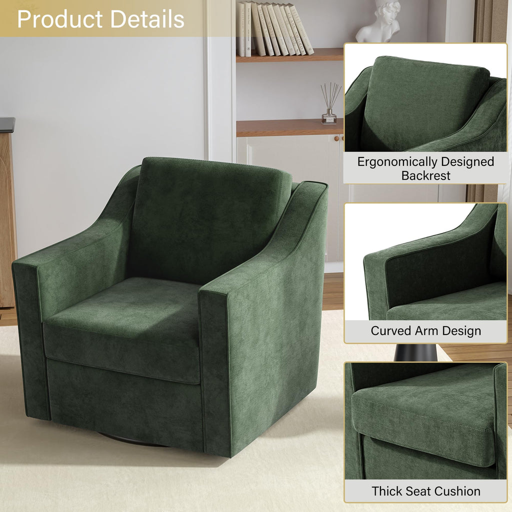 Green Swivel Accent Chairs Set of 2 X29590
