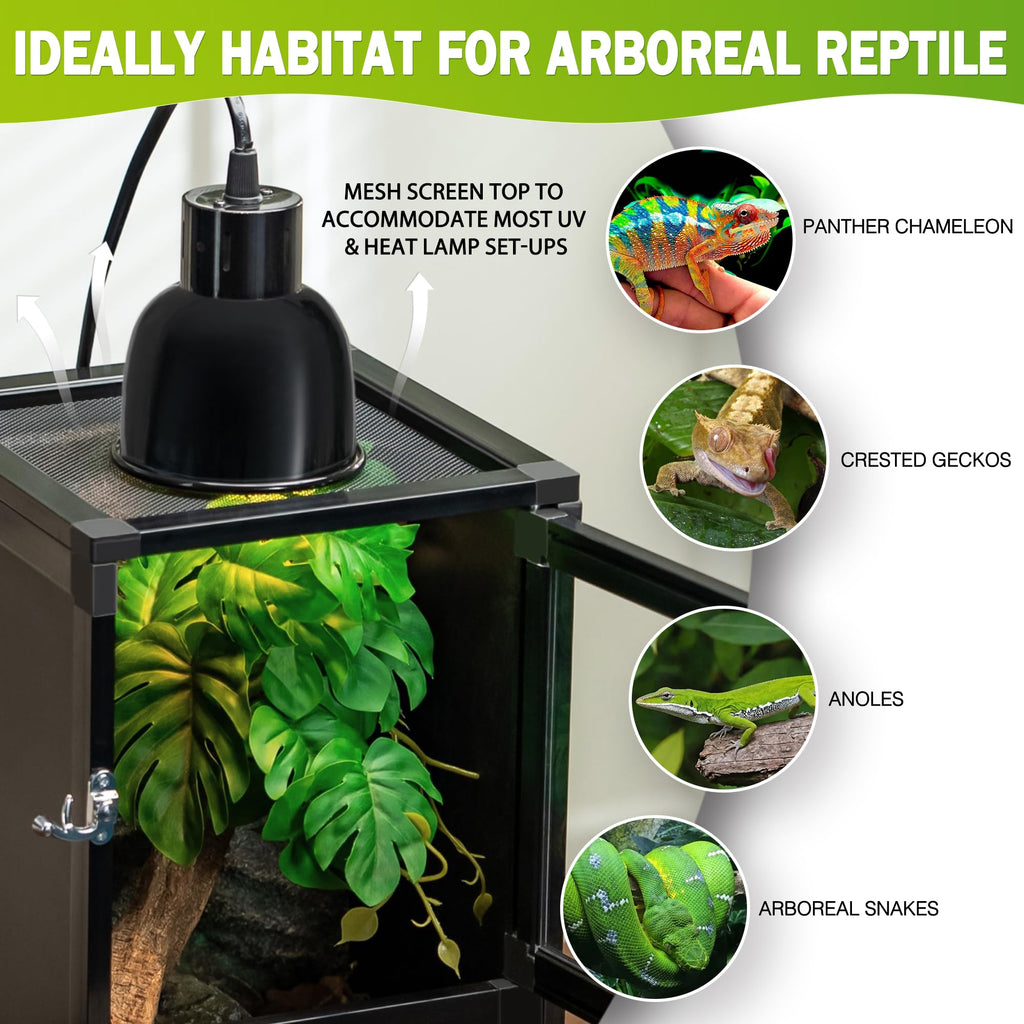 12"x12"x18" PVC Reptile Terrarium with Screen & Acrylic Doors E494253