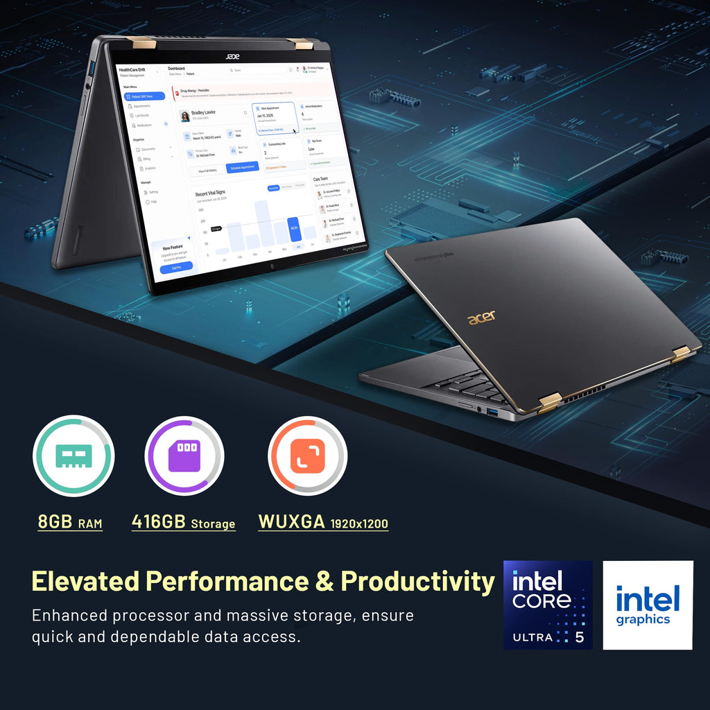 14" Touch 2-in-1 Chromebook Intel Core Ultra 5 8GB Gray I395383