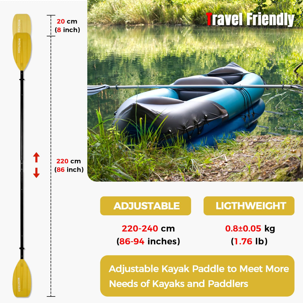 Adjustable Portable 5-Piece Kayak Paddle T222399