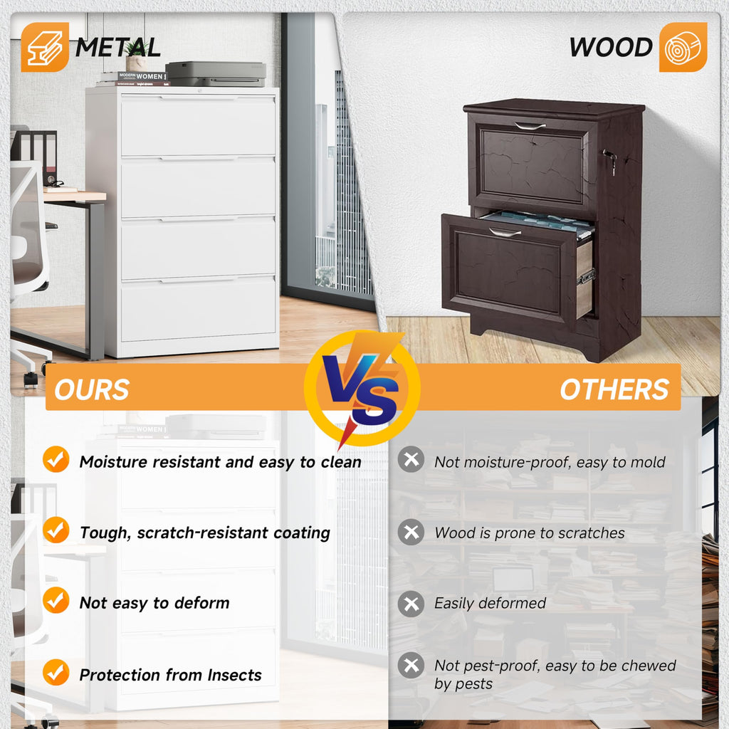 3 Drawer Metal File Cabinet with Lock X629239