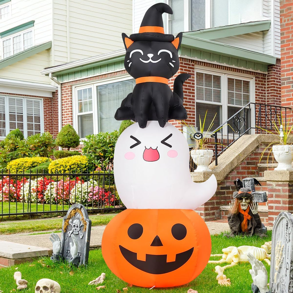 6 FT Halloween Inflatables Pumpkin Ghost Cat Outdoor Decorations L131