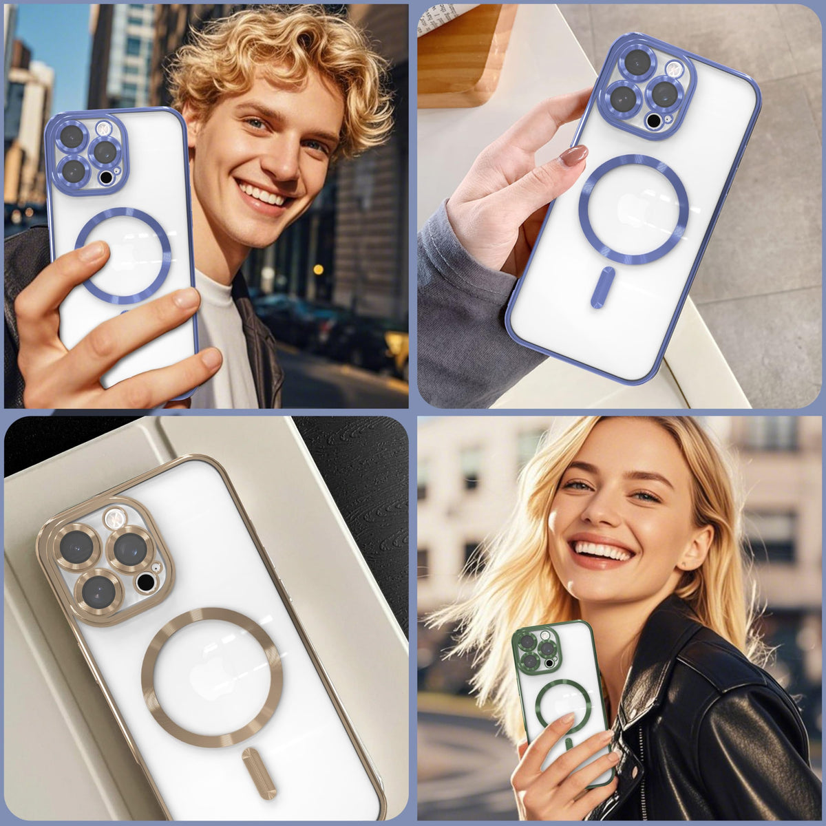 Magnetic Clear Case for iPhone 13 Pro Max with Camera Lens Protection B394