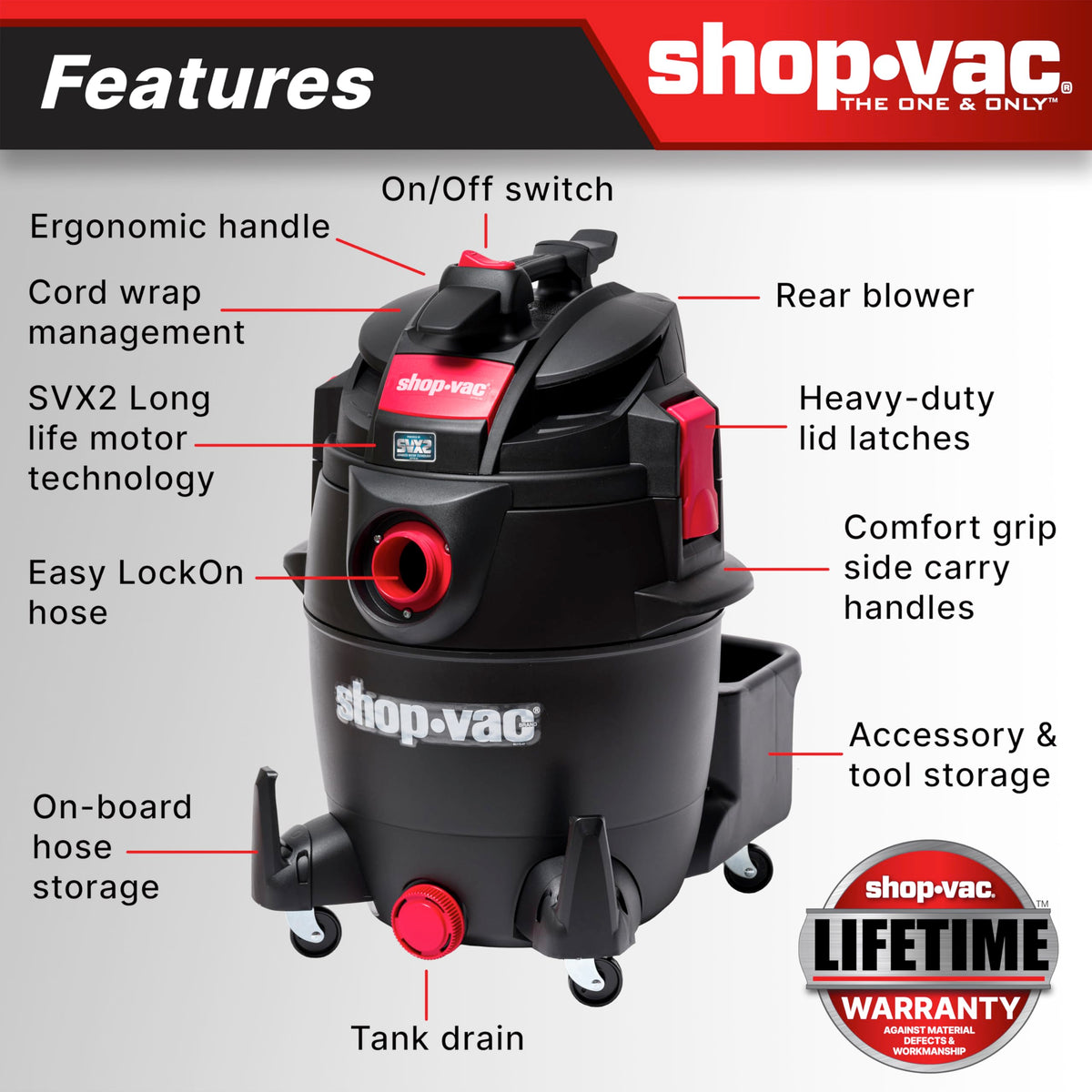 14-Gallon 5.5 Peak HP Wet/Dry Vac with Blower O320446