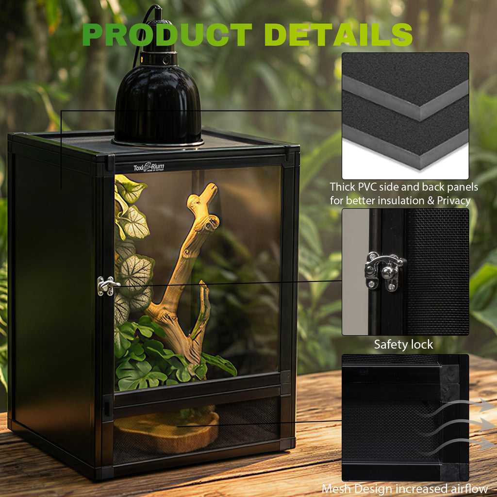 12"x12"x18" PVC Reptile Terrarium with Screen & Acrylic Doors E494253