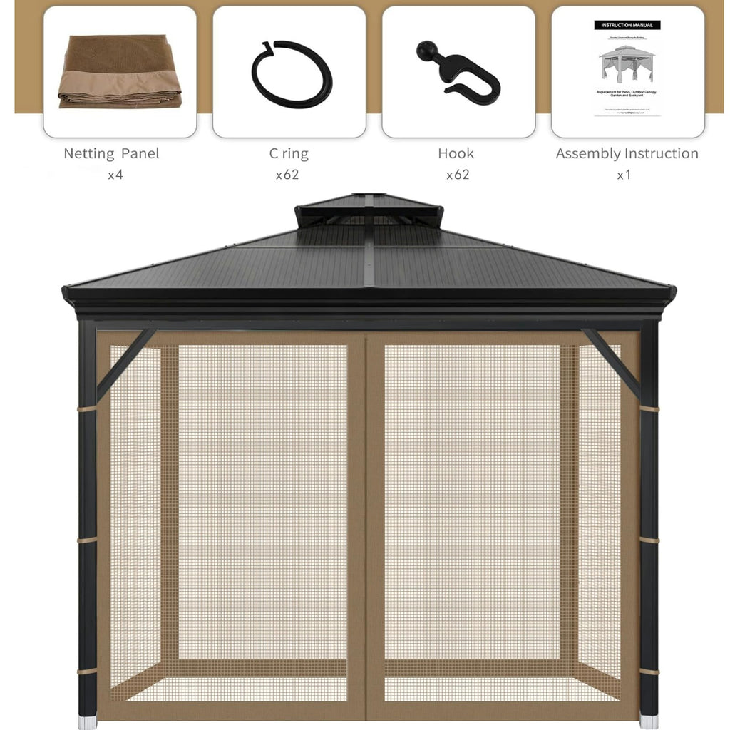 Brown Gazebo Mosquito Netting Z224
