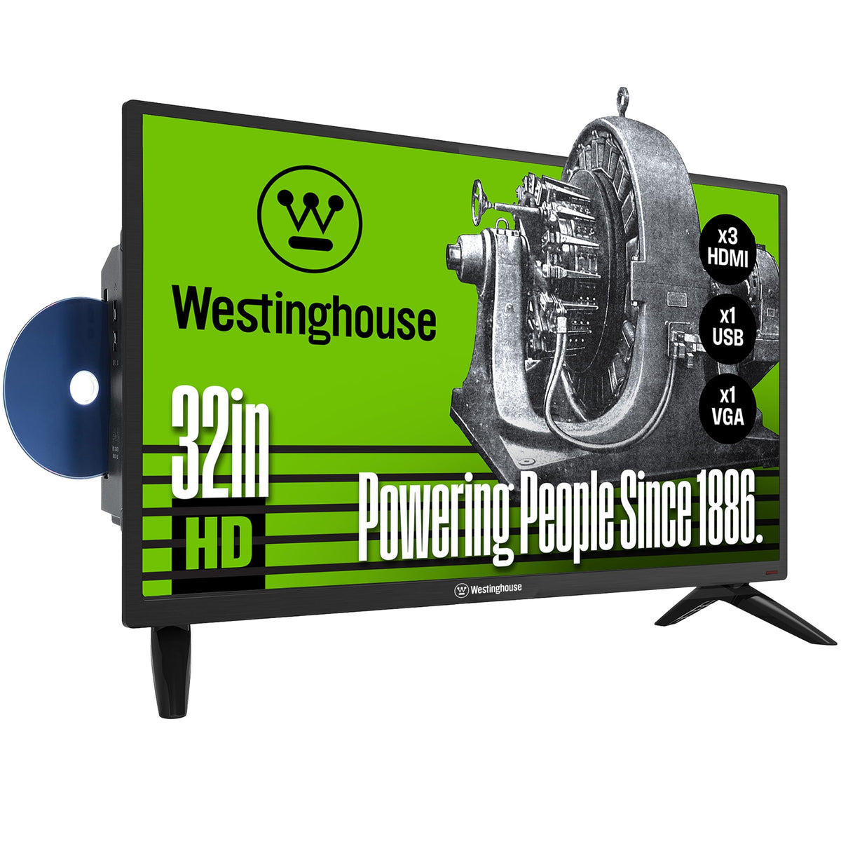 32 Inch HD LED Flat Screen TV with Built in DVD Player B4315