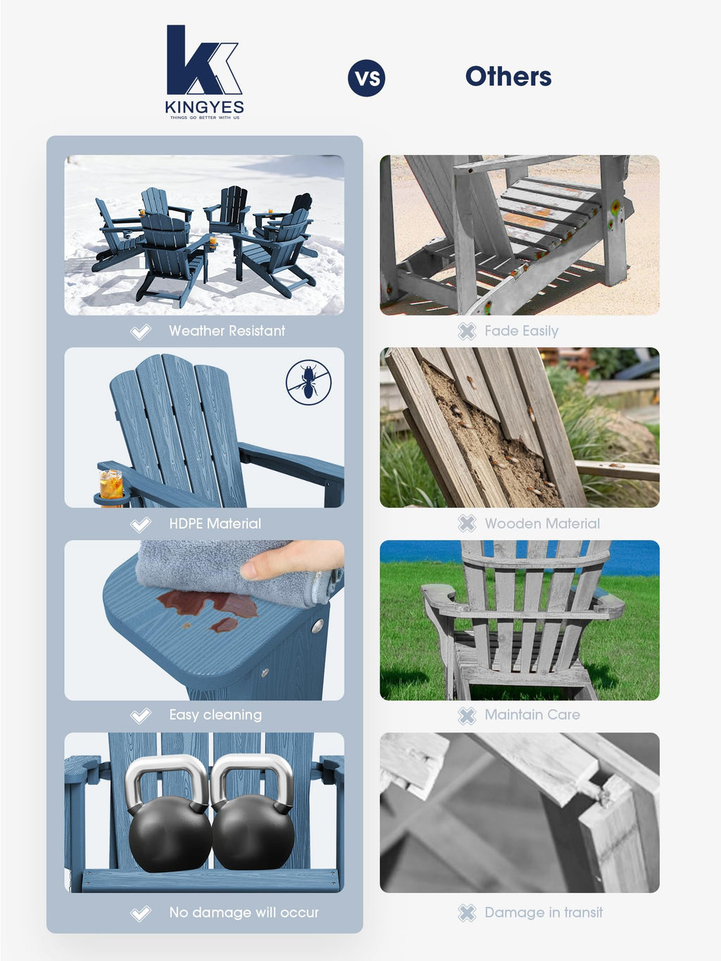Folding Adirondack Chair Set of 2 with Cup Holder T99497