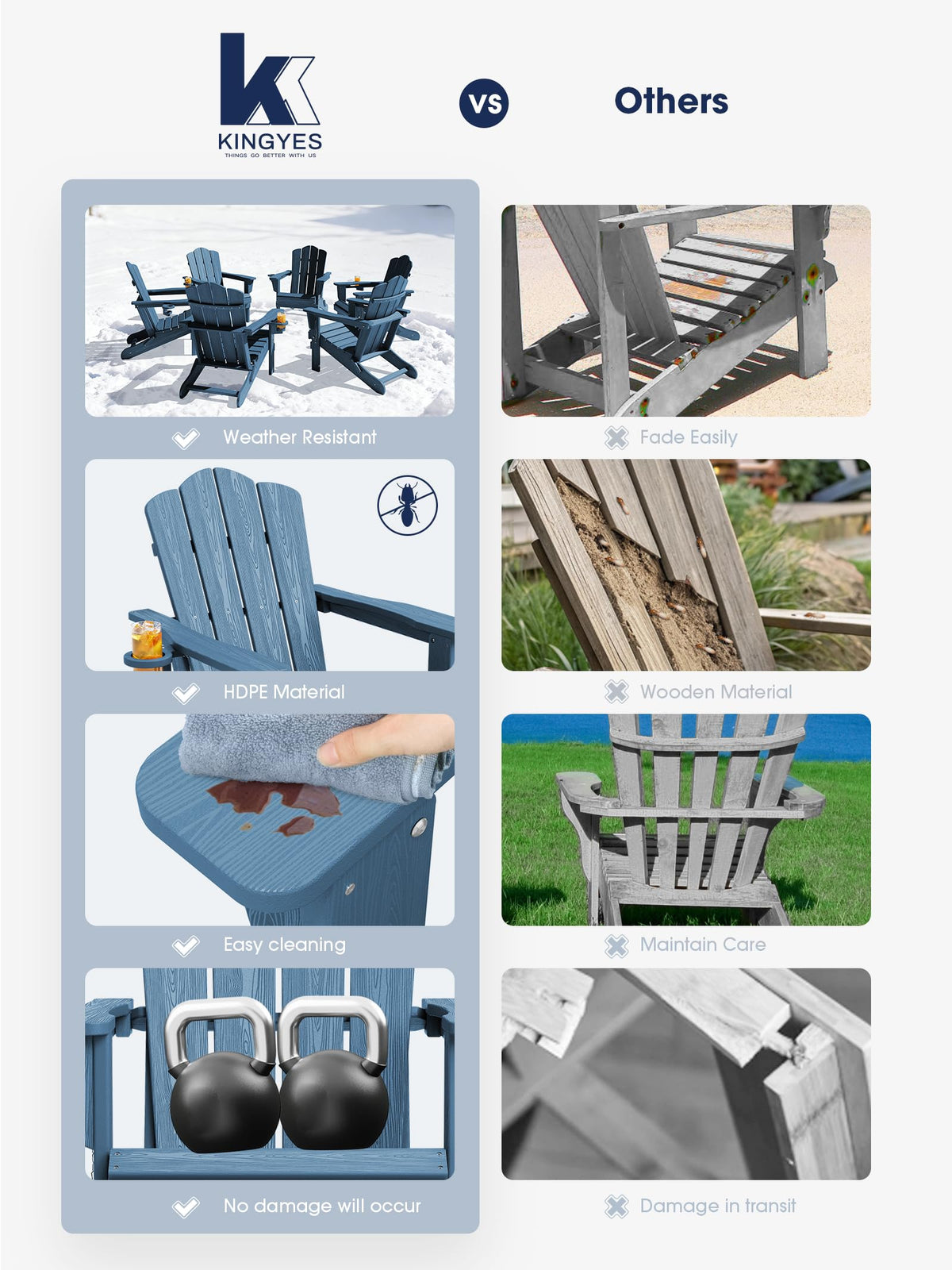 Folding Adirondack Chair Set of 2 with Cup Holder T99497
