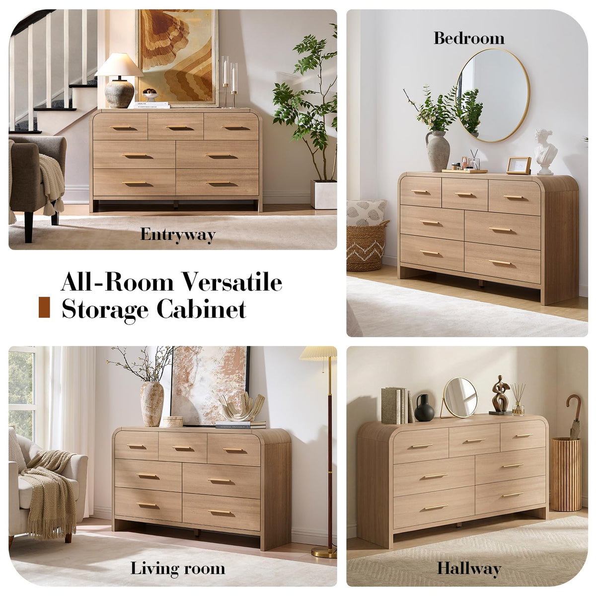 Curved 7 Drawer Dresser Z778