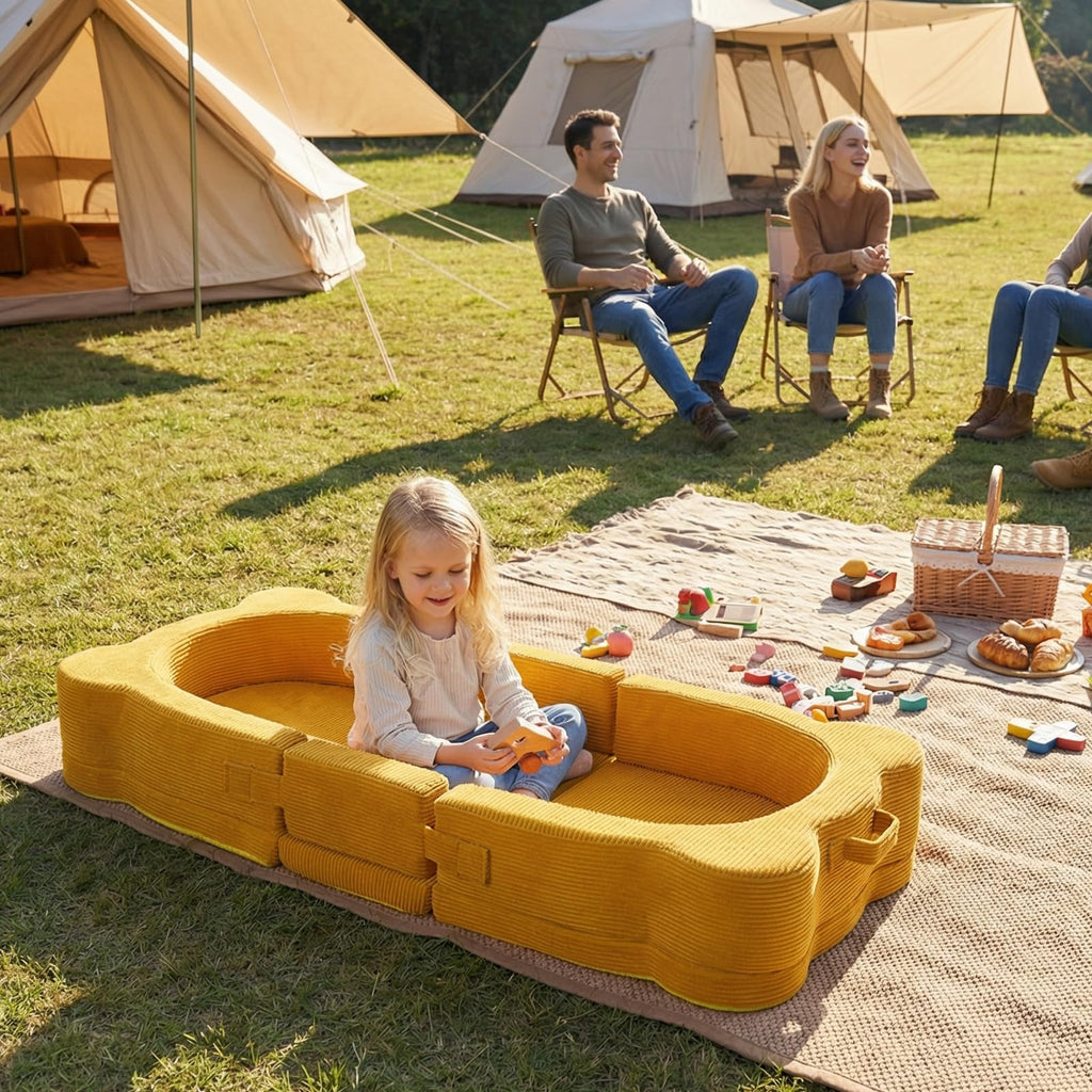 Portable Foldable Toddler Travel Bed with Safety Rail C8258