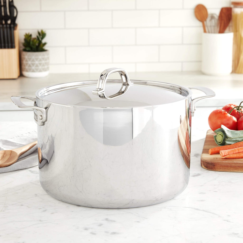 3-Ply Stainless Steel 12 Quart Stock Pot with Lid T720