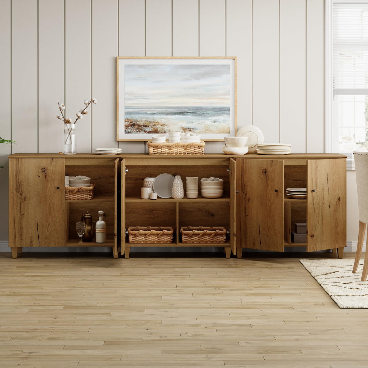 Oak Brown Storage Cabinets T224492