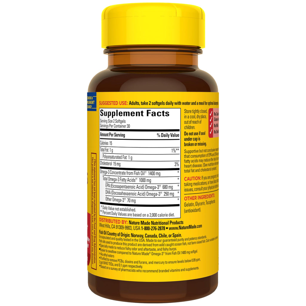 Fish Oil Omega 3 1400 mg Minis 60 Softgels R811