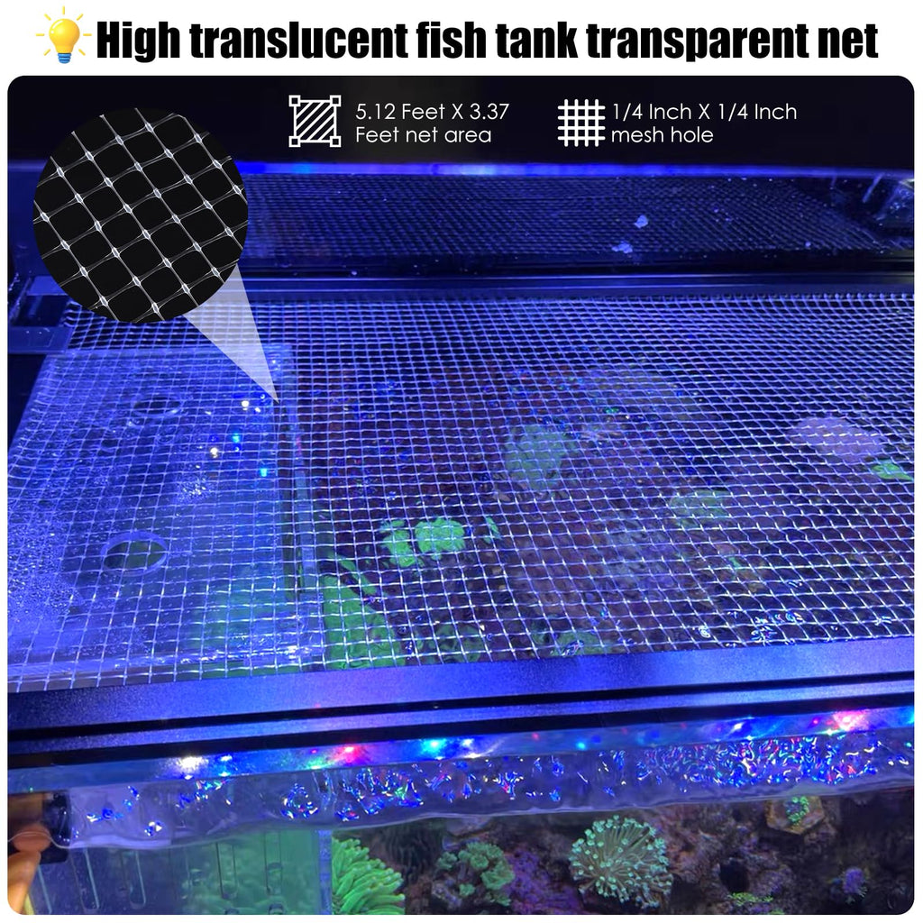 Transparent Mesh Aquarium Lid Cover 5.12 Feet X 3.37 Feet A24214