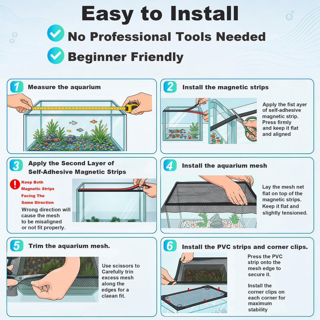 Magnetic Aquarium Lid Mesh Cover N804