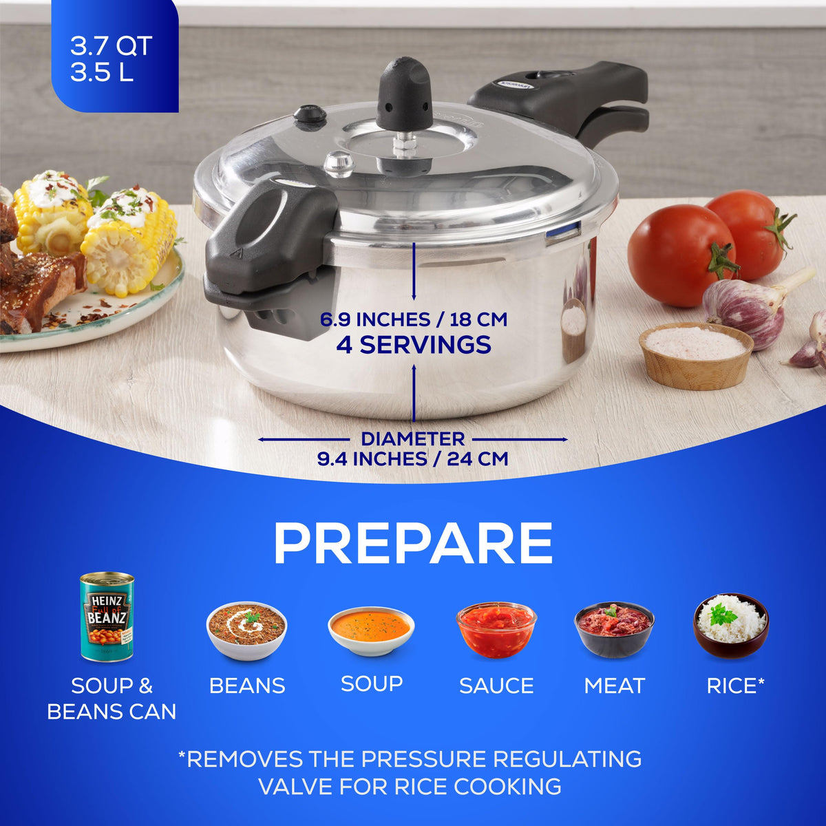3.7 Qt Aluminum Pressure Pot T7498