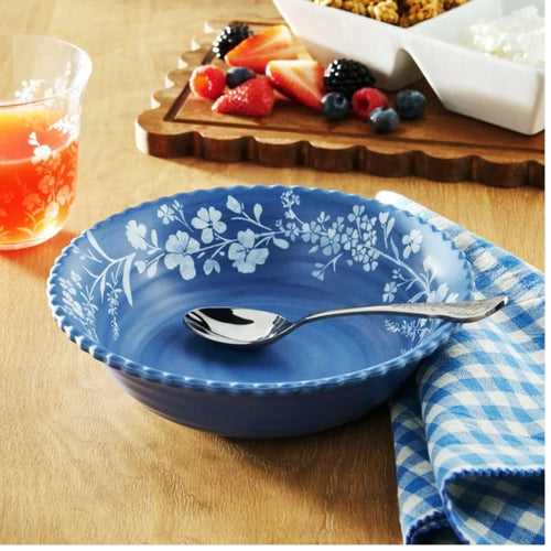 12-Piece Bamboo Melamine Dinnerware Set, Service for 4, Blue G203