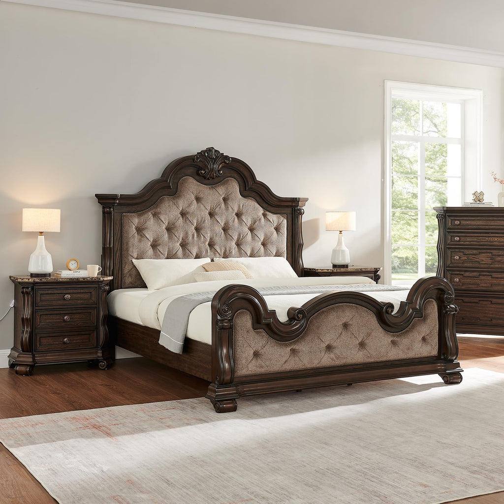 86" Eastern King Platform Wood Bed Frame Q177927