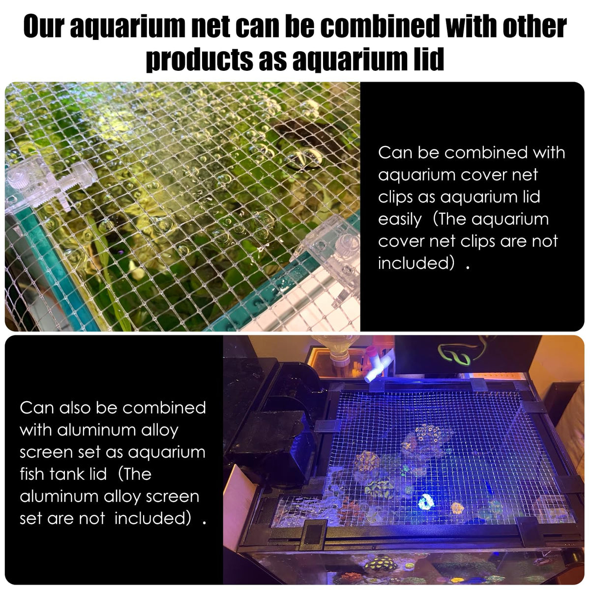 Transparent Mesh Aquarium Lid Cover 5.12 Feet X 3.37 Feet A24214