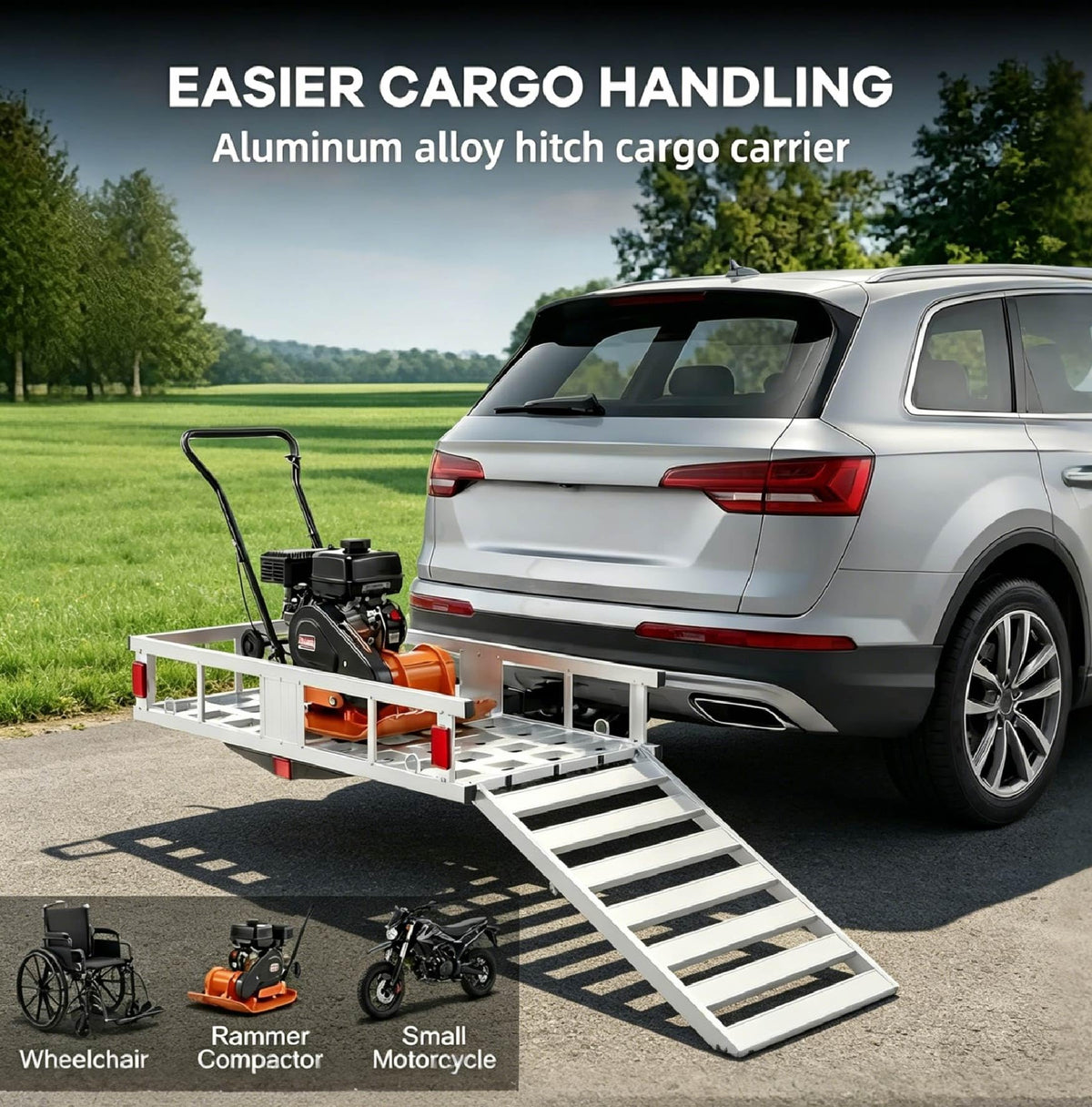 Hitch Cargo Carrier with Ramp V2299