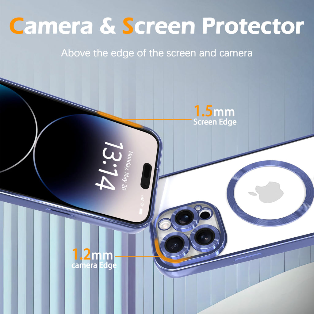 Magnetic Clear Case for iPhone 13 Pro Max with Camera Lens Protection B394