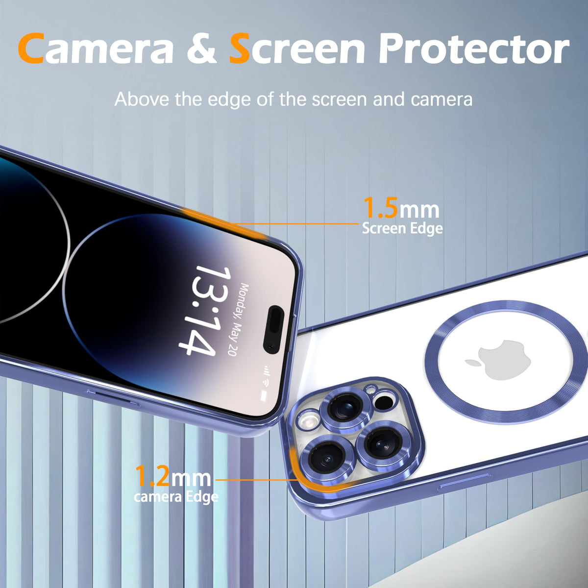Magnetic Clear Case for iPhone 13 Pro Max with Camera Lens Protection B394