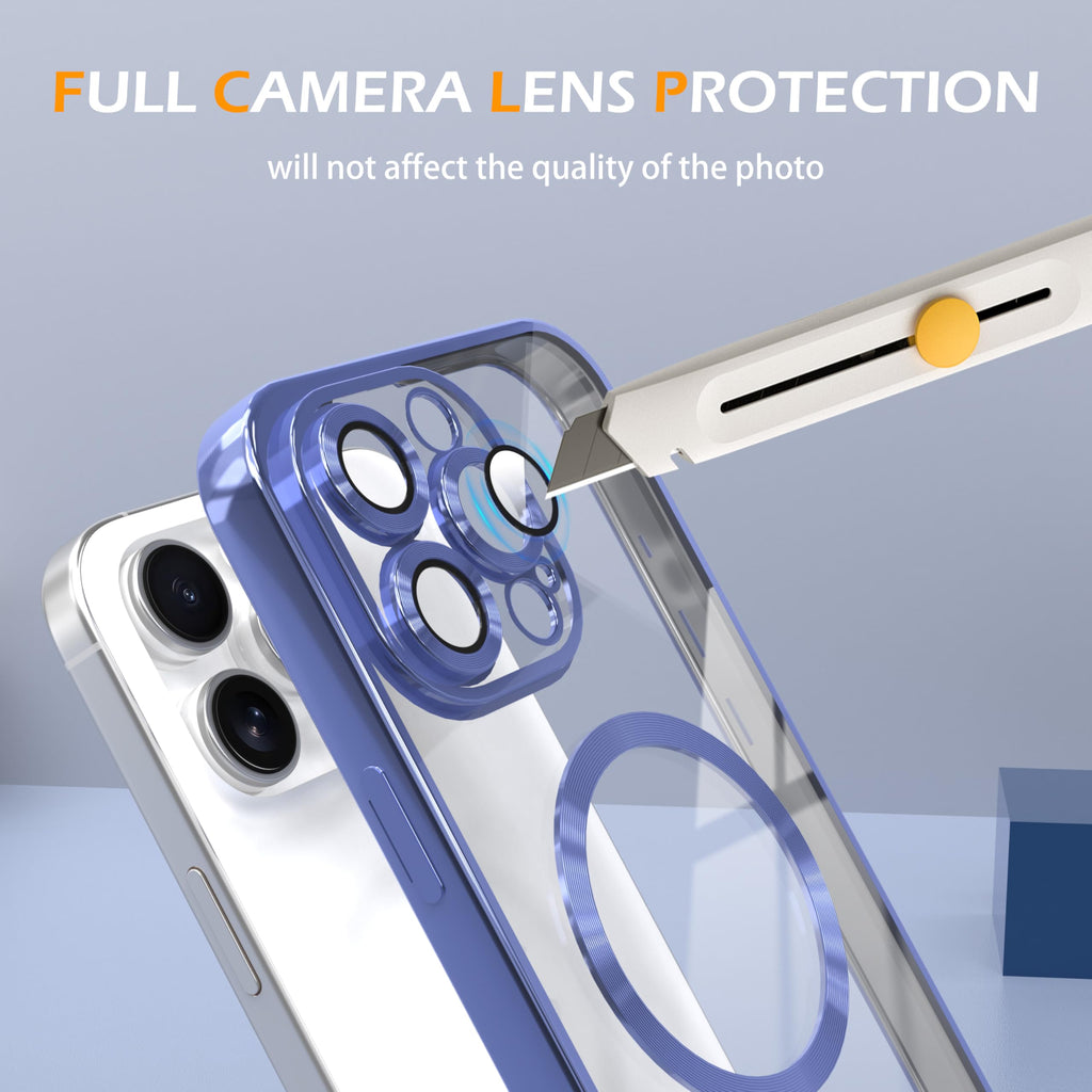 Magnetic Clear Case for iPhone 13 Pro Max with Camera Lens Protection B394