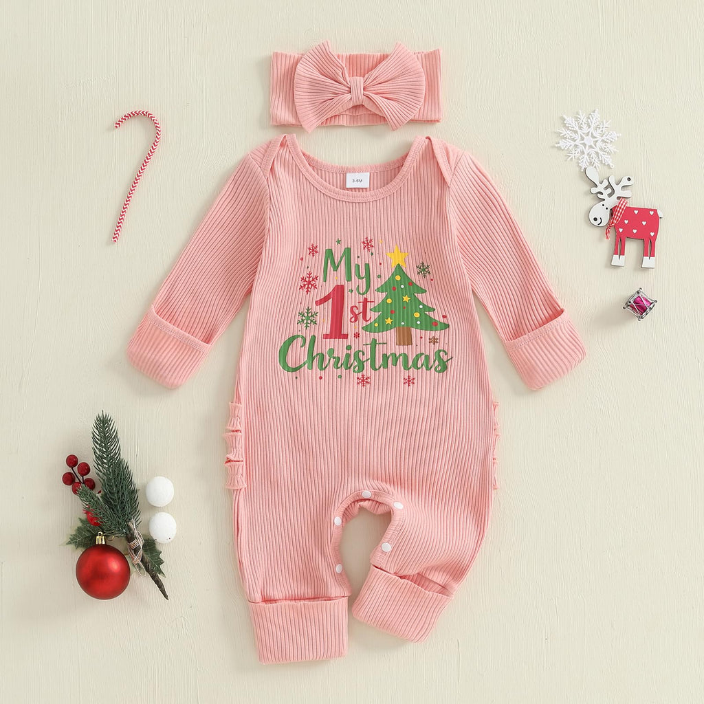 Christmas Tree Long Sleeve Romper Jumpsuit N322018