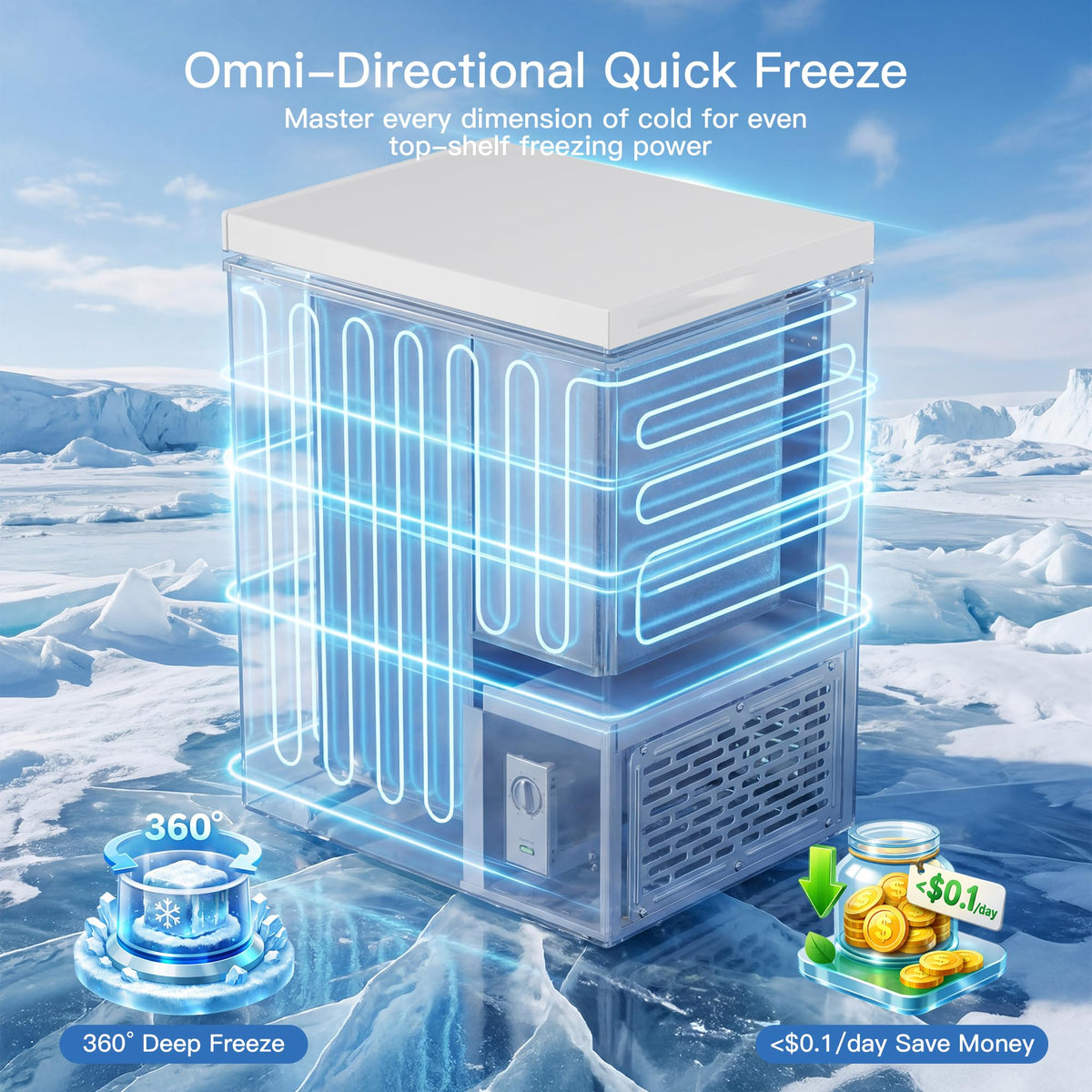 2.05 Cu.Ft Chest Freezer with 2 Removable Baskets A165322