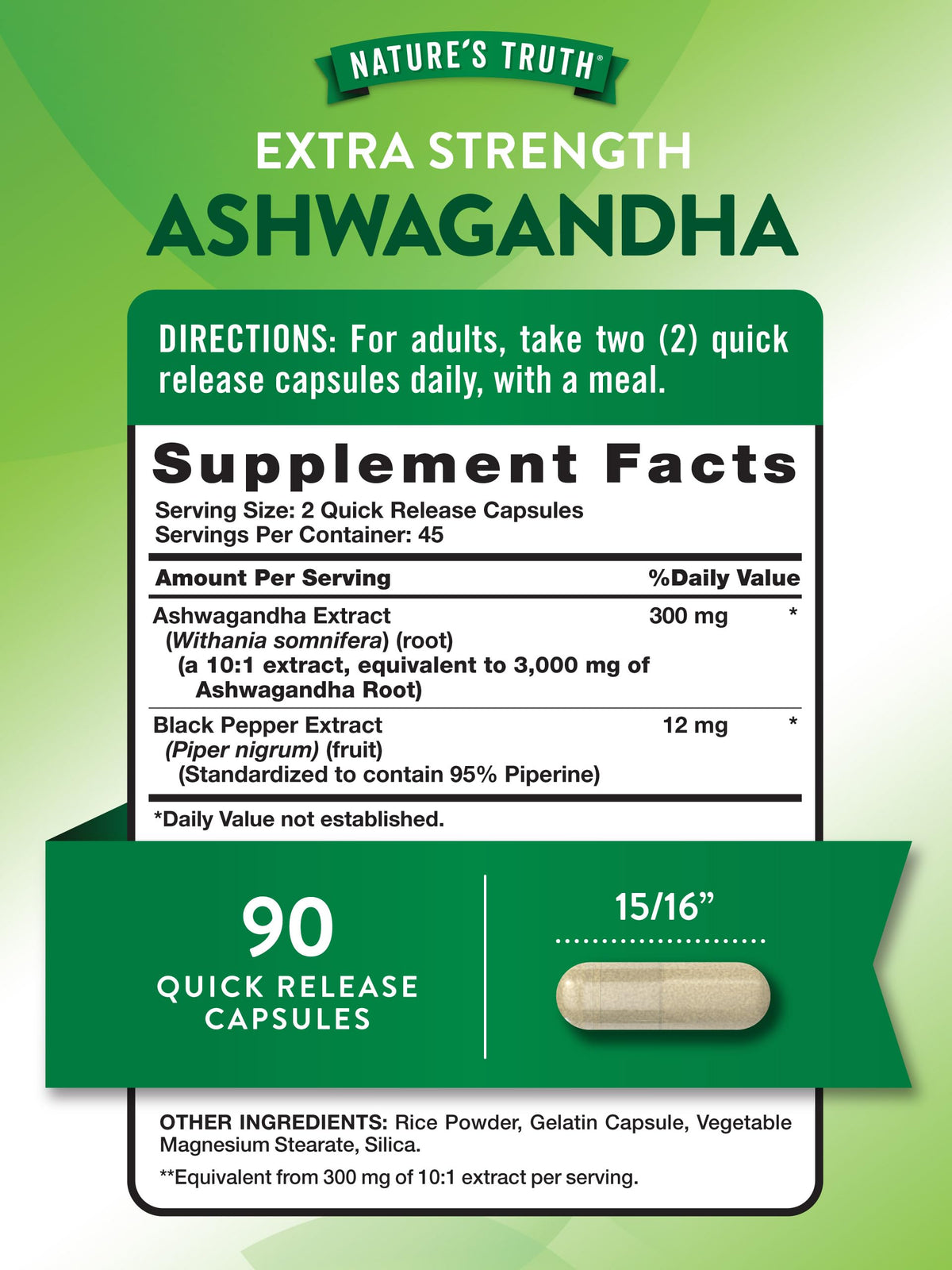 Ashwagandha Capsules 90 Count P330567