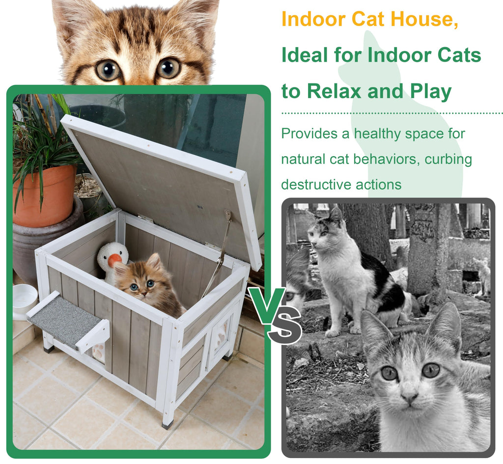 Weatherproof Outdoor Cat House Y589