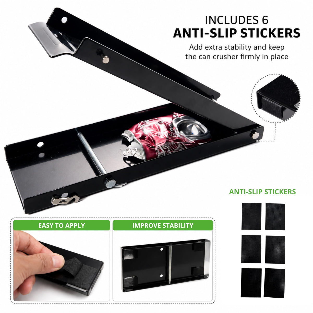 Heavy Duty Aluminum Foldable Can Crusher with Non-Slip Base Q847