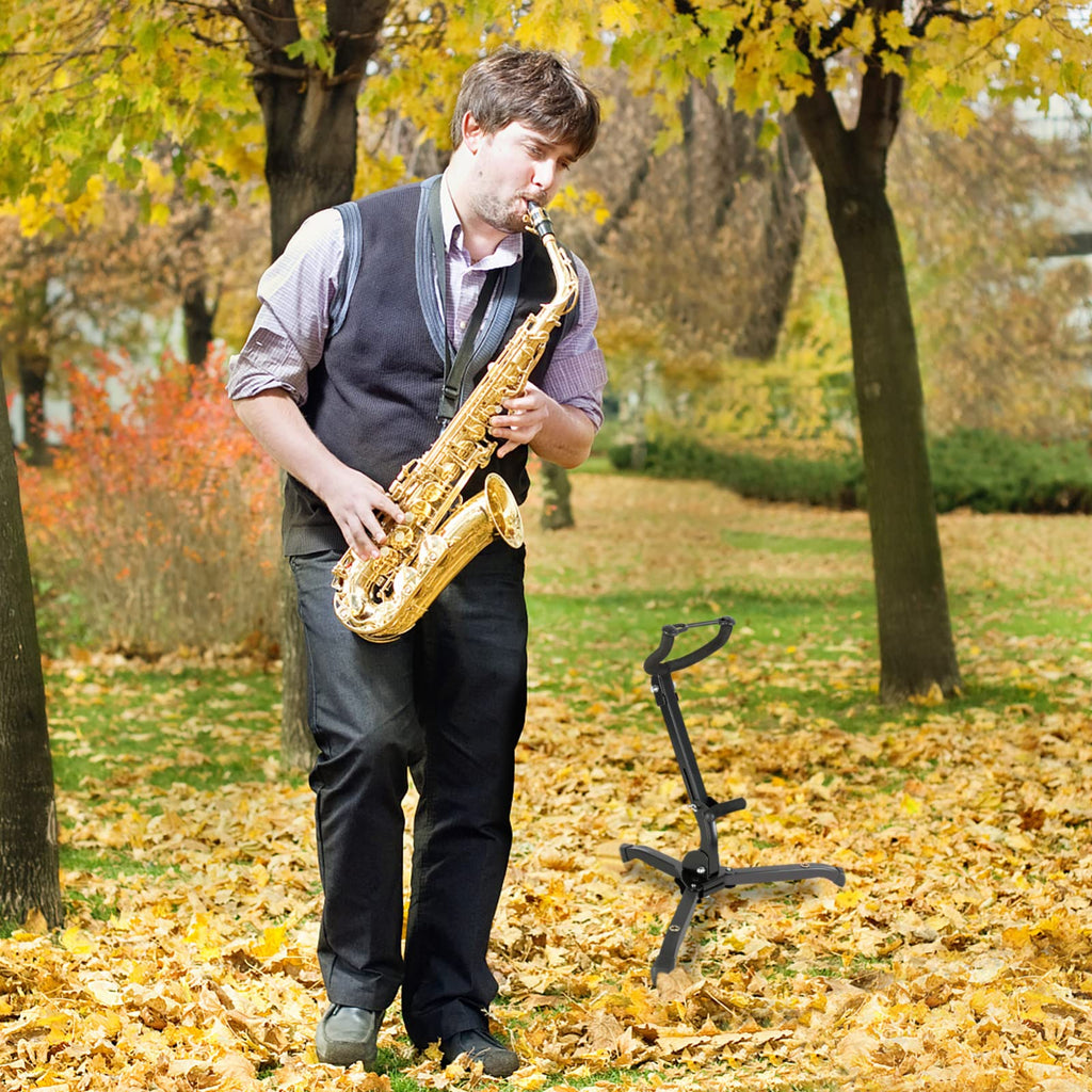 Alto & Tenor Saxophone Stand with 2 Flute/Clarinet Holders and Bag L23574
