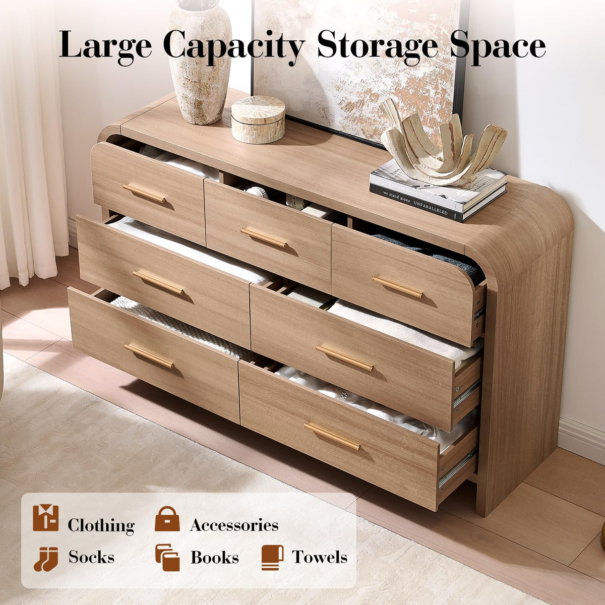 Curved 7 Drawer Dresser Z778