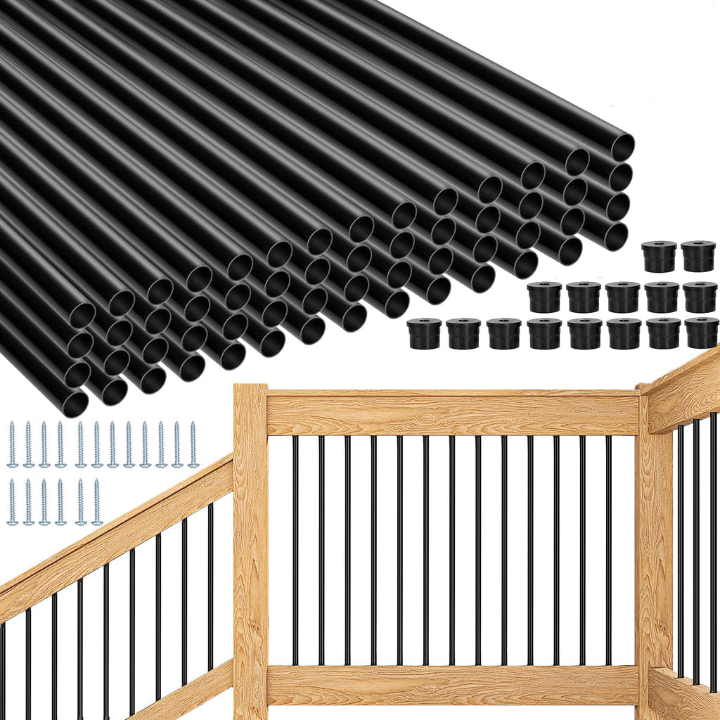 101 Pack 36" Round Black Aluminum Deck Balusters O832