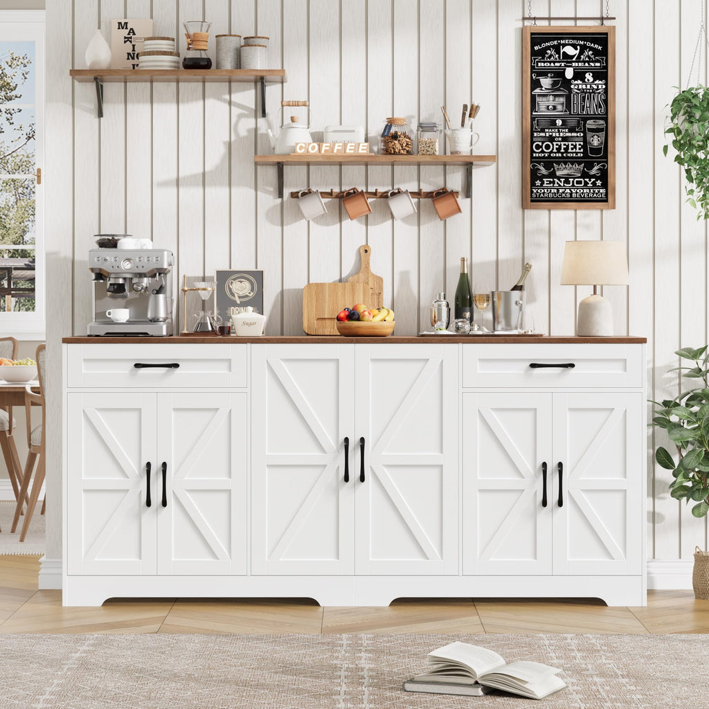 71” Large Kitchen Buffet Cabinet with Adjustable Shelves X879