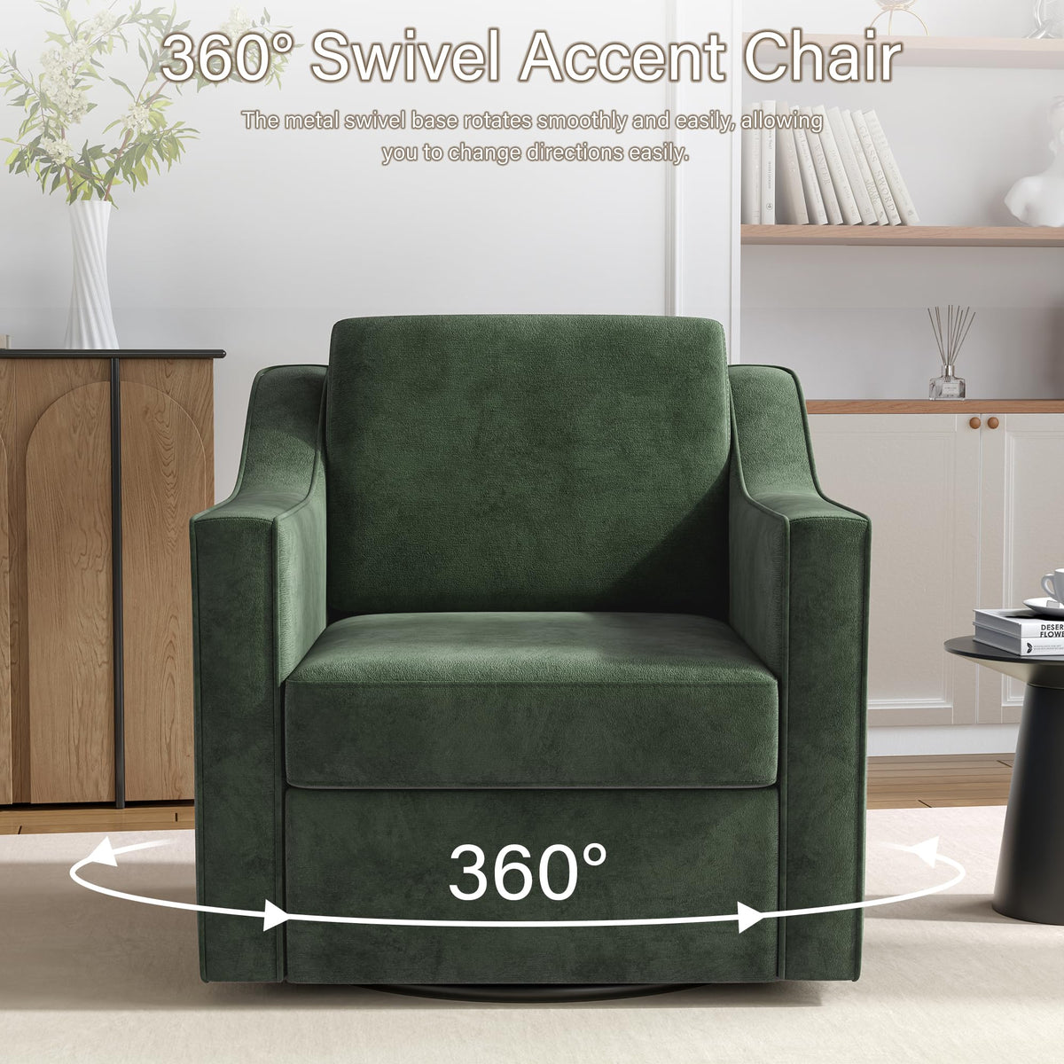Green Swivel Accent Chairs Set of 2 X29590