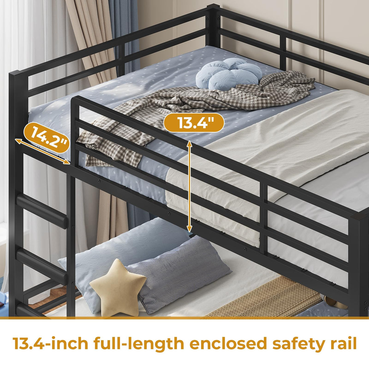 Black Bunk Bed with Bookshelves and Storage Drawers V8448
