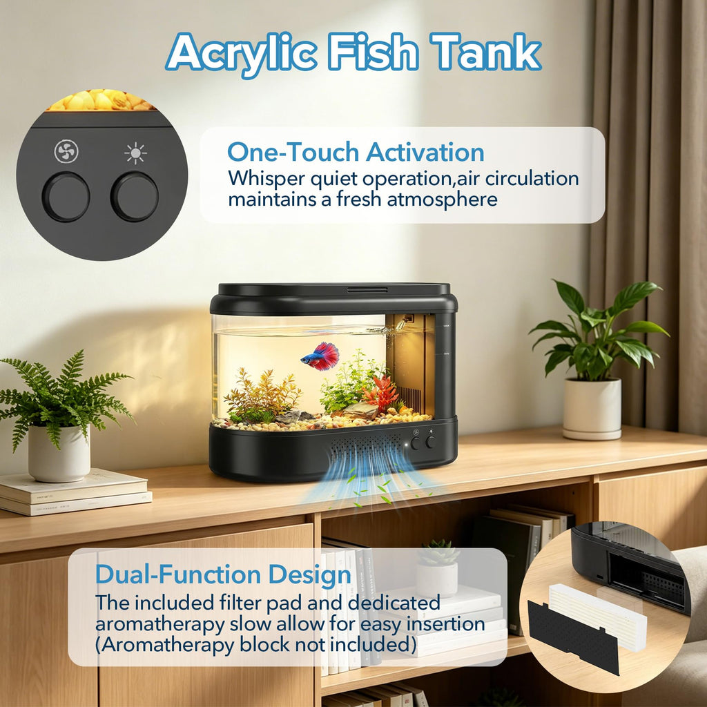 Black 1 Gallon Acrylic Aquarium Kit C7919