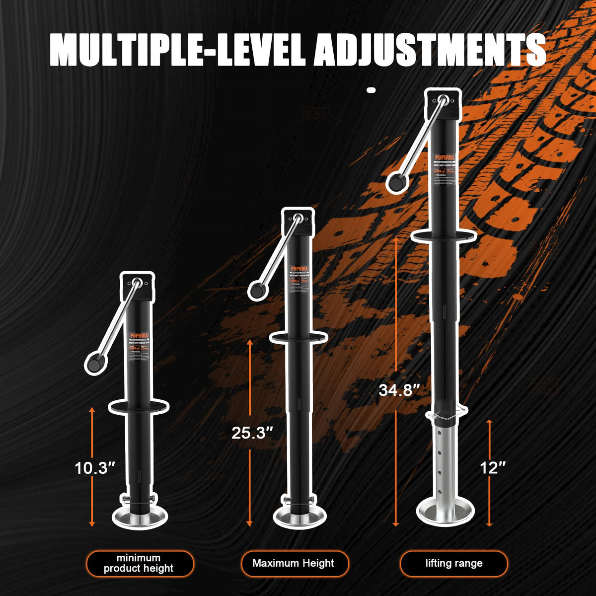 5000lbs A-Frame Trailer Jack with Adjustable Drop Leg F9975