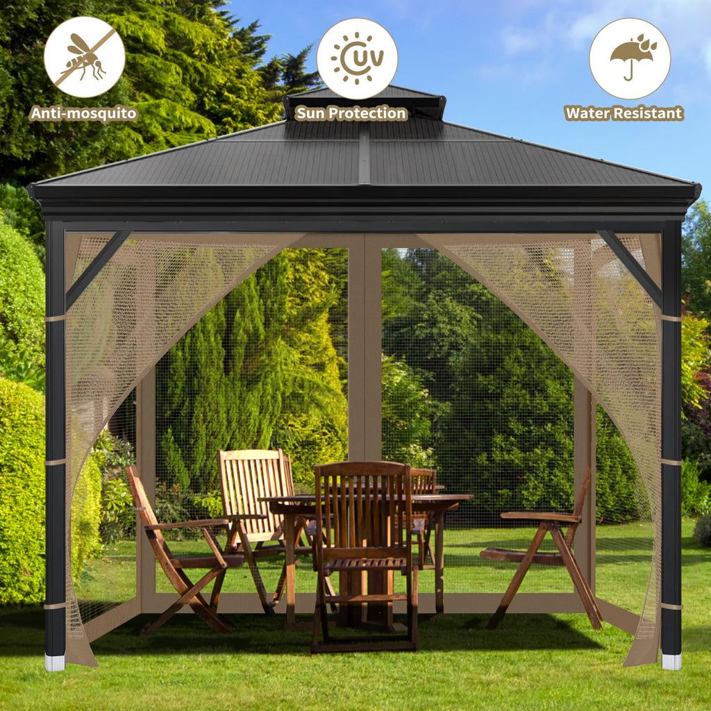 Brown Gazebo Mosquito Netting Z224