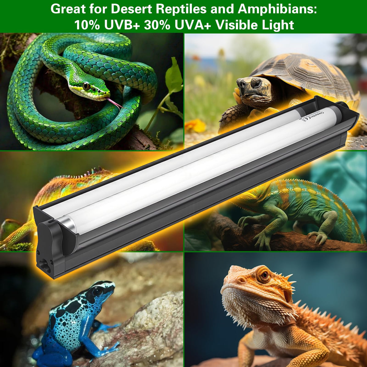 18 Inch 15 Watt UVB 10.0 Fluorescent Reptile Light Fixture Kit D5761