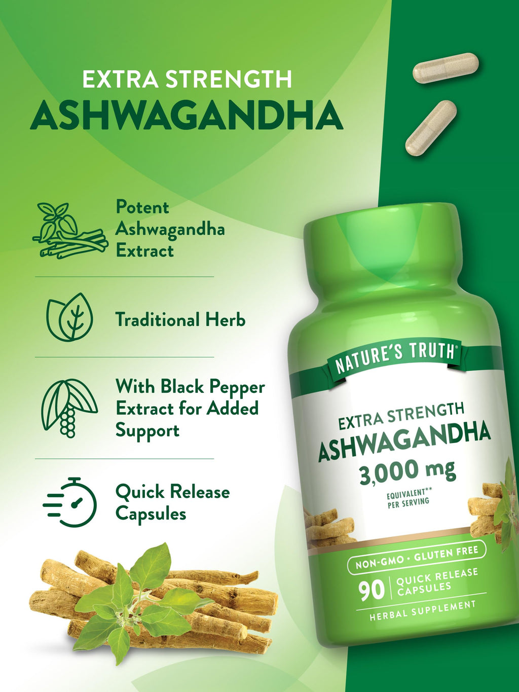 Ashwagandha Capsules 90 Count P330567