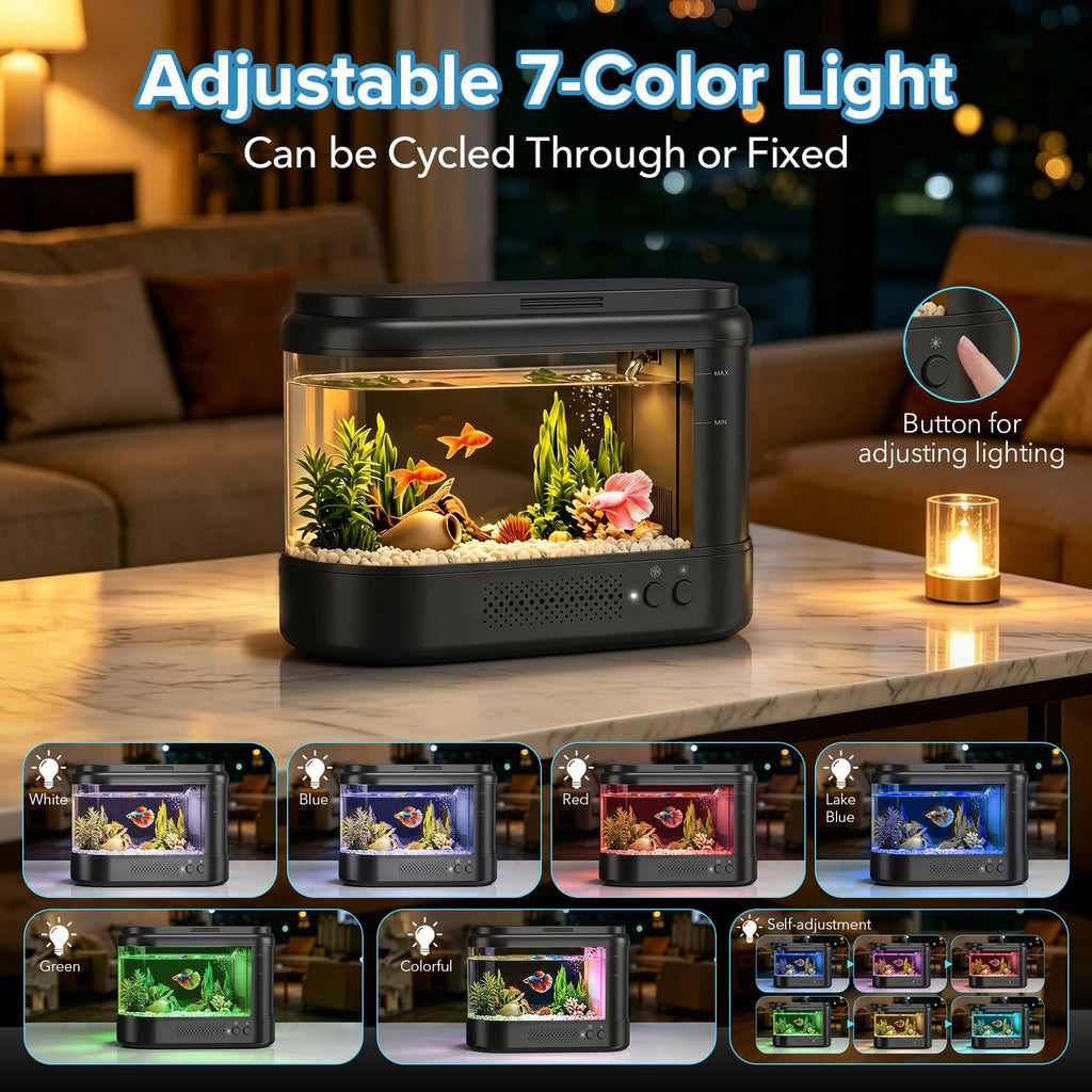 Black 1 Gallon Acrylic Aquarium Kit C7919