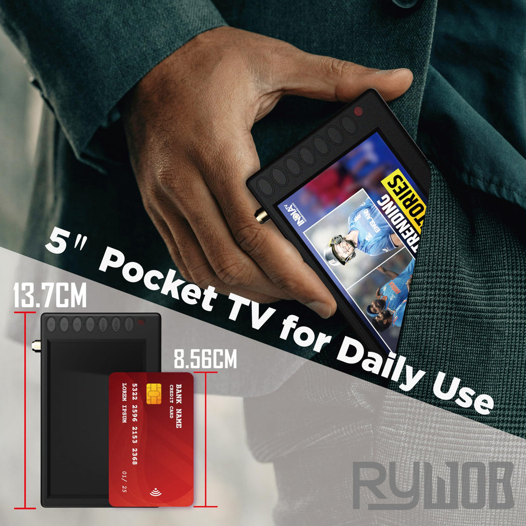5" Portable Digital ATSC TV with Stand T722