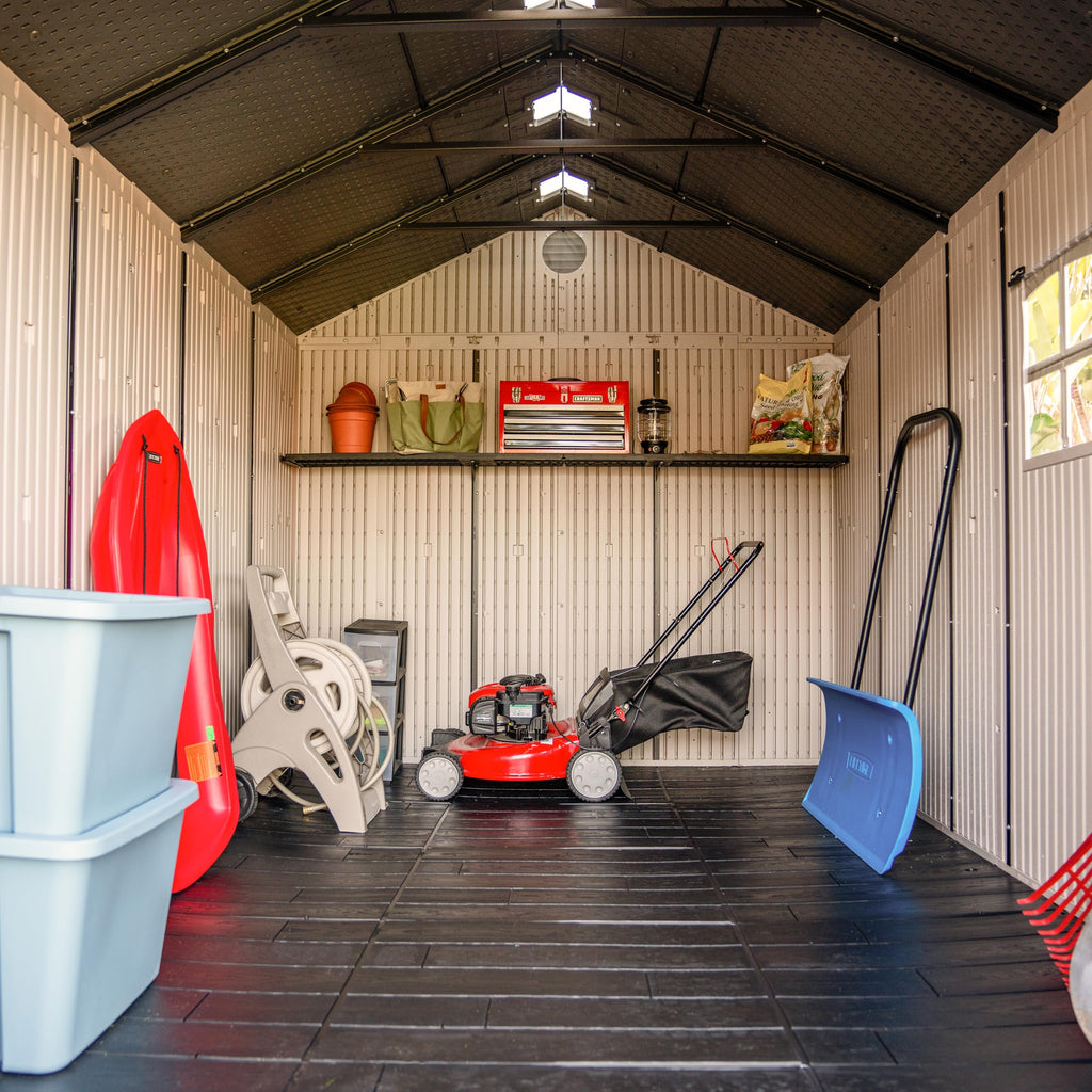 8x15 Ft Desert Sand Resin Outdoor Storage Shed H38105