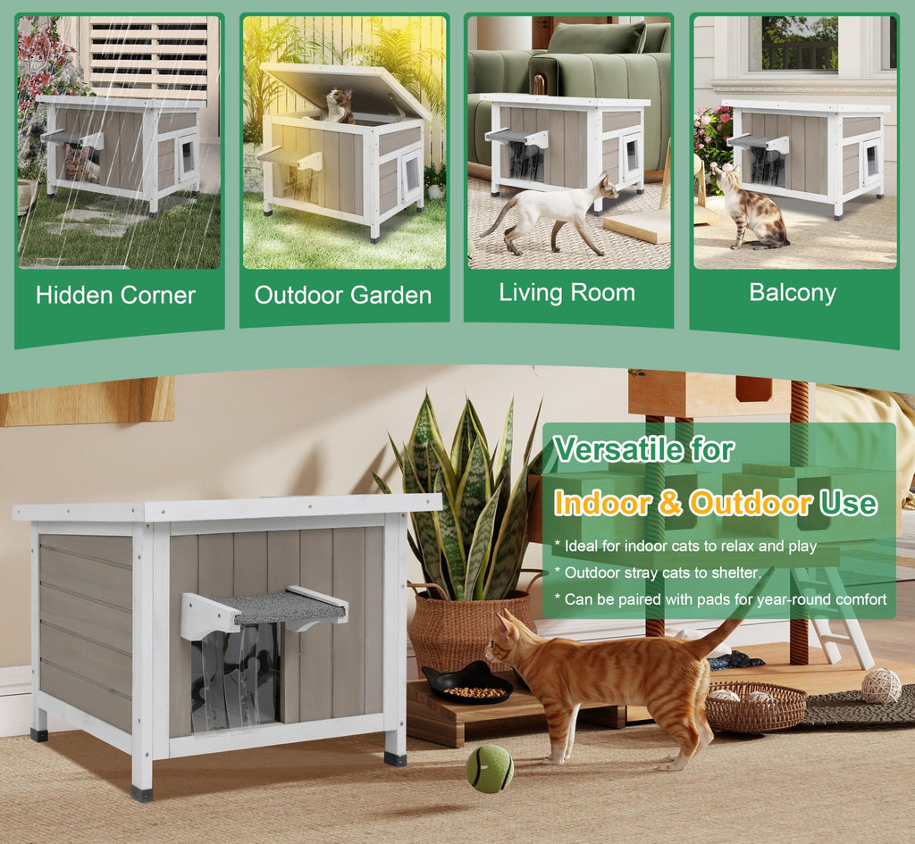 Weatherproof Outdoor Cat House Y589
