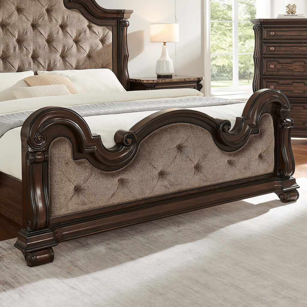 86" Eastern King Platform Wood Bed Frame Q177927