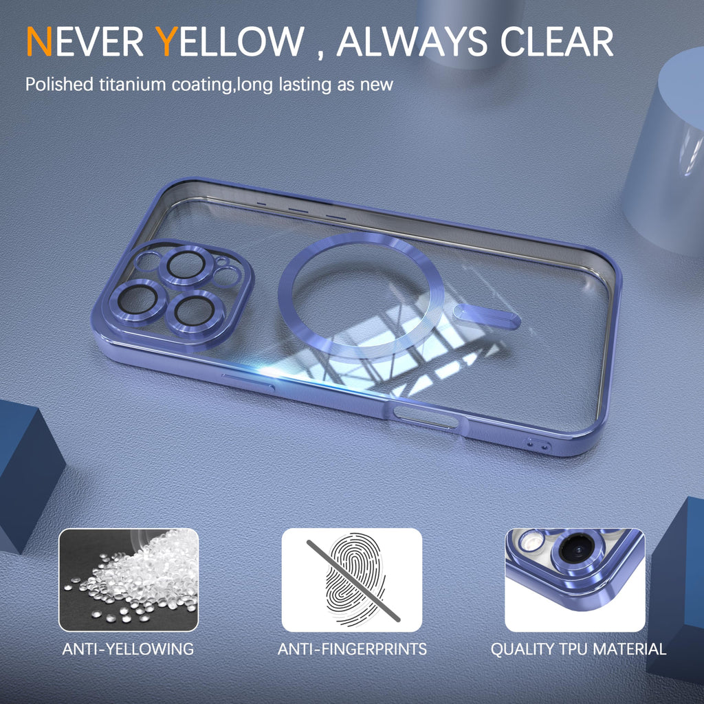 Magnetic Clear Case for iPhone 13 Pro Max with Camera Lens Protection B394
